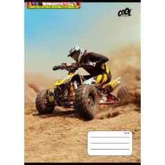   Füzet, tűzött, A5, vonalas, 32 lap, 4-8. osztály, COOL BY VICTORIA, Motocross, 21-32