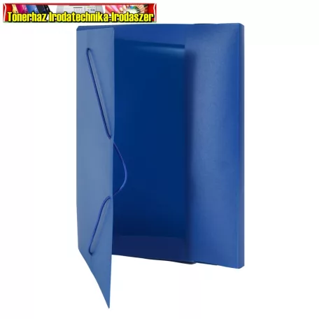 Gumis mappa A4, műanyag gerincvastagított 30mm, Bluering® kék