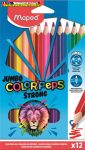   MAPED Jumbo Color'Peps Strong Színes ceruza készlet, háromszögletű, 12 különböző szín ( 863312)