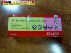 Öntapadó jegyzettömb 50x40mm 3 neon szín (12db/csom)a-series (51x38)