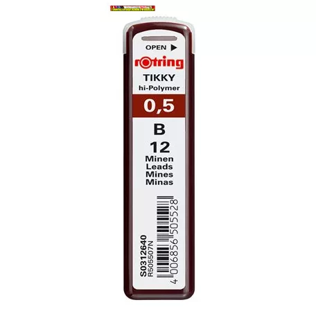 ROTRING 0,5mm B grafithegy 12 szál/tubus