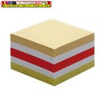   Kockatömb 8,5 x 8,5 x 5 cm színes ragasztott design színek (kockablokk,tépőtömb)