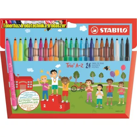STABILO Trio A-Z ,Filctoll készlet, 0,7 mm, 24 különböző szín
