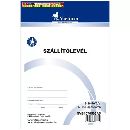 Szállítólevél 50x3 lap A5 -B.10-70/A/V Victoria
