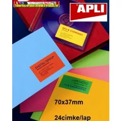   Apli 3 pályás színes etikett, 70 x 37 mm, 24címke/lap 100lap/dob