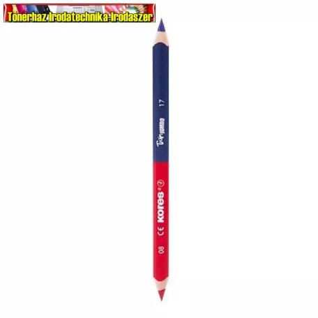 KORES Postairón, háromszögletű,vastag  Twin Jumbo, piros-kék