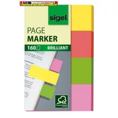   Sigel Multicolor Jelölőcímke, papír, 4x40 lap, 20x50 mm, vegyes szín (SIHN630)