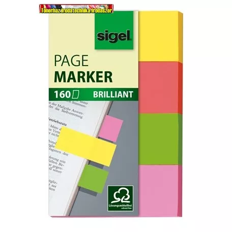 Sigel Multicolor Jelölőcímke, papír, 4x40 lap, 20x50 mm, vegyes szín (SIHN630)