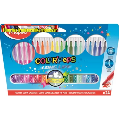Maped COLOR PEPS mosható filctoll, 24 db/doboz