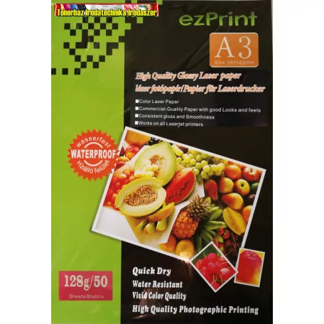 ezPrint Lézer Fotópapír A3 50lap/cs 128g fényes (A/3)