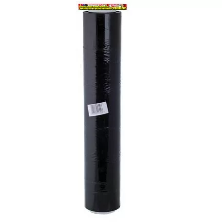 Kézi nyújtható fólia, fekete  50cm , vékony dudás , (Sztrechfólia, stretchfólia)  23mic  