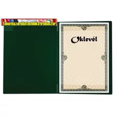 Oklevéltartó, plüss, A4, VICTORIA, zöld