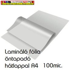 Lamináló fólia  A/4 (216x303mm) 100mic öntapadós 100lap/dob