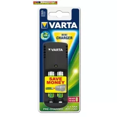  VARTA Mini Elemtöltő, AA ceruza/AAA mikro, + 2x800 mAh AAA, tölthető elem