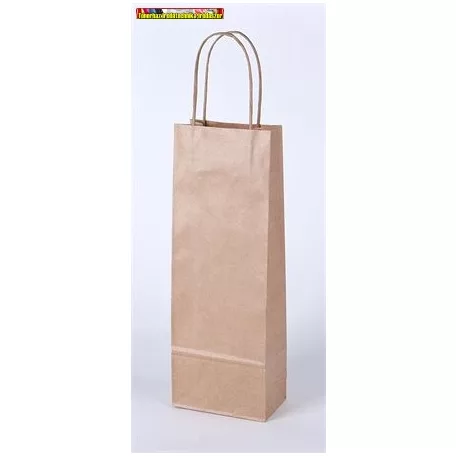 Bortartó papírtasak, 1-es, sodrottfüles, natúr (italtasak) (39x14x8cm)
