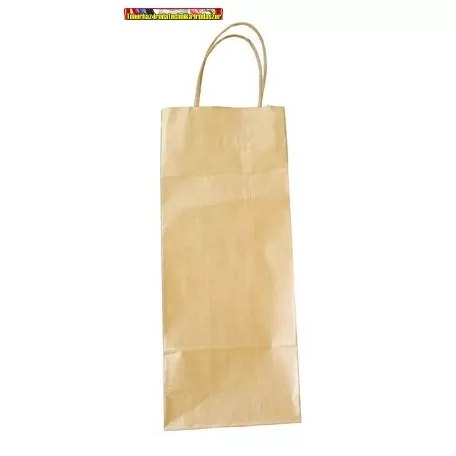 Bortartó papírtasak, 1-es, sodrottfüles, natúr (italtasak) (39x14x8cm)