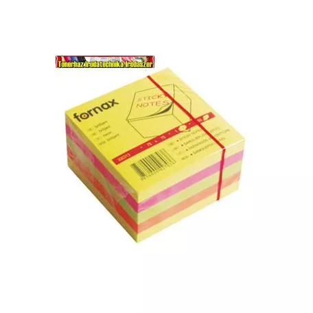 Fornax  Öntapadós jegyzettömb kocka, 450lap, neon színekben, 75 x 75 mm 300313 (06812)
