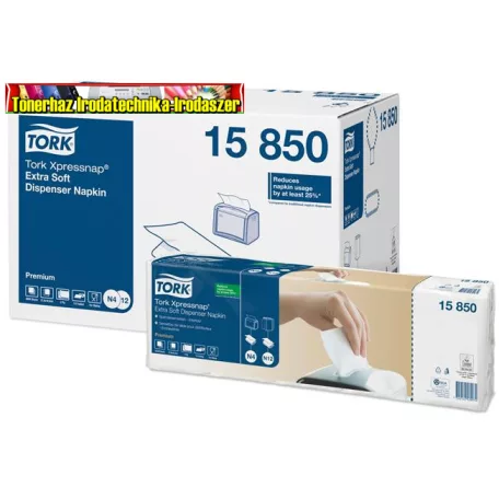 Szalvéta, adagolós, 2 rétegű, 21,3x16,5 cm, N4 rendszer, Premium, TORK Xpressnap® Extra Soft fehér 15850
