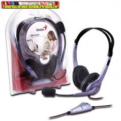   Genius HS-04S Fejhallgató (3.5mm Jack, hangerőszabályozó, mikrofon)