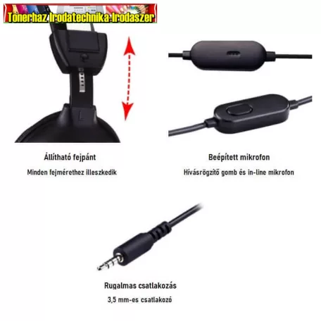 Genius HS-M505X Headset Black ( mikrofonos fejhallgató)