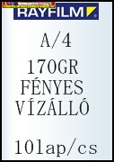 Rayfilm fotópapír A/4 170g FÉNYES,VÍZÁLLÓ, 10 lap/cs (R0216 1123G)
