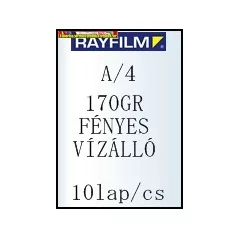   Rayfilm fotópapír A/4 170g FÉNYES,VÍZÁLLÓ, 10 lap/cs (R0216 1123G)