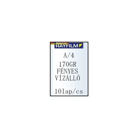 Rayfilm fotópapír A/4 170g FÉNYES,VÍZÁLLÓ, 10 lap/cs (R0216 1123G)