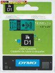   DYMO D1  (S0720590) 45019 12mmx7m FEKETE betű/zöld háttér