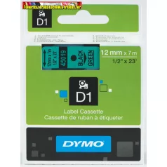   DYMO D1  (S0720590) 45019 12mmx7m FEKETE betű/zöld háttér