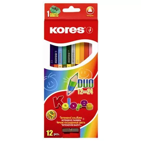 Kores Duo, kétvégű színes ceruza 12db-os (24 különböző szín) (93212)