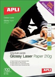 Apli Premium Laser  lézer fotópapír, fényes, kétoldalas, A4, 210gr 100ív/cs (11833)