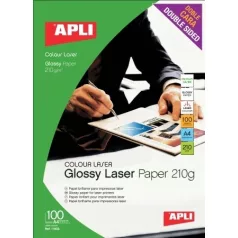   Apli Premium Laser  lézer fotópapír, fényes, kétoldalas, A4, 210gr 100ív/cs (11833)
