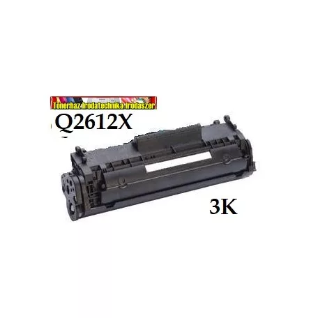 Utángyártott  Q2612AX lézertoner Standard Nagyobb töltet: 3000 old(Q2612)(q2612x) HP nyomtatóhoz