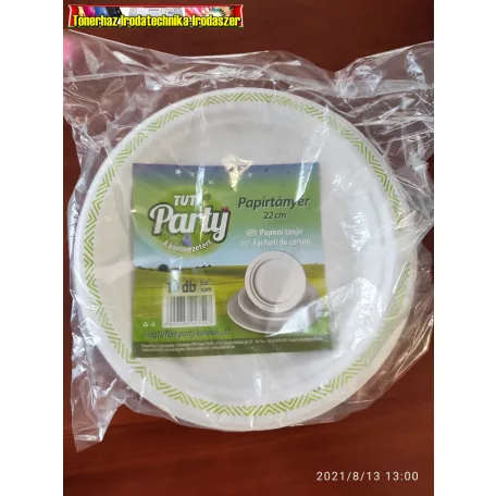 Papír tányér, 22cm -Tuti Party  (10 db/csg) (papírtányér)