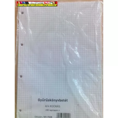 Gyűrűskönyvbetét A4 KOCKÁS <50lap/csom>