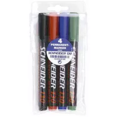 Schneider 130 alkoholos marker, 1-3mm,  kúpos 4 szín/cs