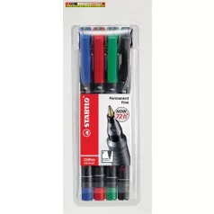   Stabilo OHPEN 842/4 F -es 4 színű alkoholos filc készlet (842F) (vonalvastagság: 0,7mm)