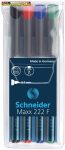   SCHNEIDER Maxx 222 F ,Alkoholos marker készlet, OHP, 0,7 mm, 4 különböző szín