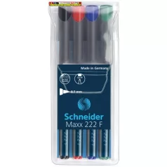   SCHNEIDER Maxx 222 F ,Alkoholos marker készlet, OHP, 0,7 mm, 4 különböző szín