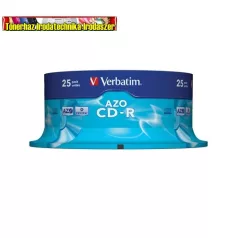   Verbatim CD-R 700 MB, 80min, 52x, hengeren, Crystal (DataLifePlus - AZO) 25db/henger
