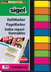   Jelölőcímke, műanyag, 10x40 lap, 6x50 mm, SIGEL "Micro", vegyes szín HN617