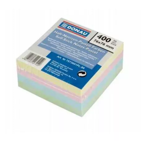 Donau öntapadó jegyzettömb kocka pasztell mix 400lap 76x76mm 7573001PL-99