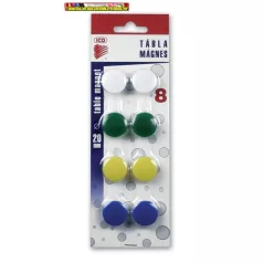 Táblamágnes Mágneskorong, 20 mm, 8 db, ICO JY-20, 4 szín