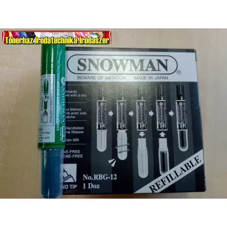 Snowman cserélhető patronos táblafilc RGB-12 zöld