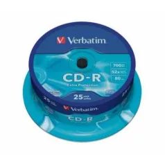   Verbatim CD-R 700 MB, 80min, 52x, hengeren (DataLife) 25 db/henger