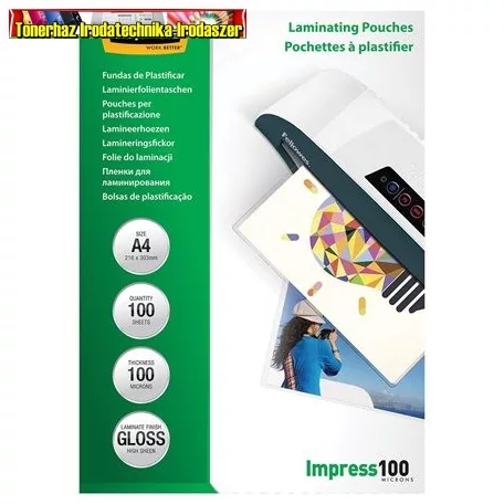 Fellowes  lamináló fólia A/4 2X100 mic. 100 db/csom.  fényes 5351111