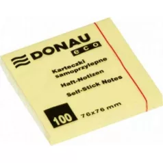   Donau ECO Öntapadó jegyzettömb pasztell sárga 100 lapos 76x76 (D7593,75x75)