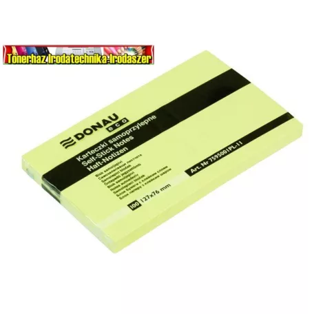 Donau ECO Öntapadó jegyzettömb pasztell sárga 100 lapos 127x76 mm (7595)