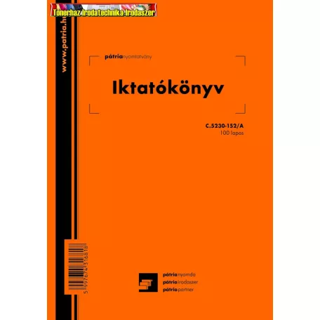 Iktatókönyv soros A/4 C.5230-152/A PÁTRIA
