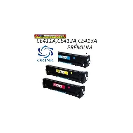  Utángyártott CE411A,CE412A,CE413A 305A Színes  LaserJet  ORINK PRÉMIUM  tonerkazetták HP LaserJet Pro 300 400 sorozathoz M351 M375 M451 M475 (2600 old.(5%)/szín